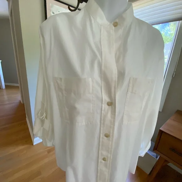 VINCE OVERSIZED WHITE BLOUSE - Picture 2 of 10